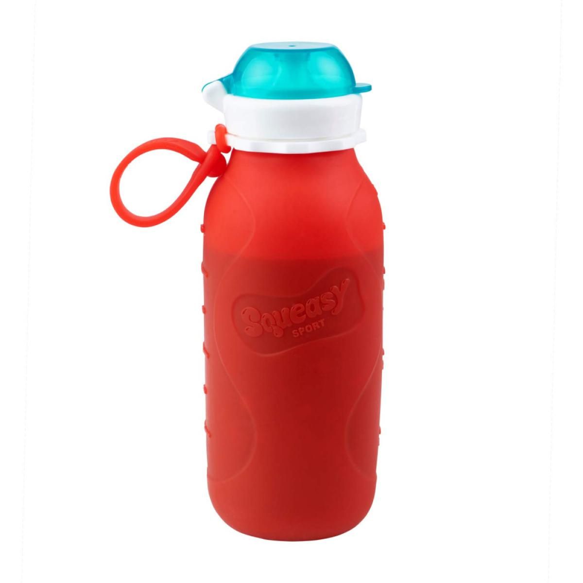 SQUEASY Klemmeflaske i silikon 480ml Rød