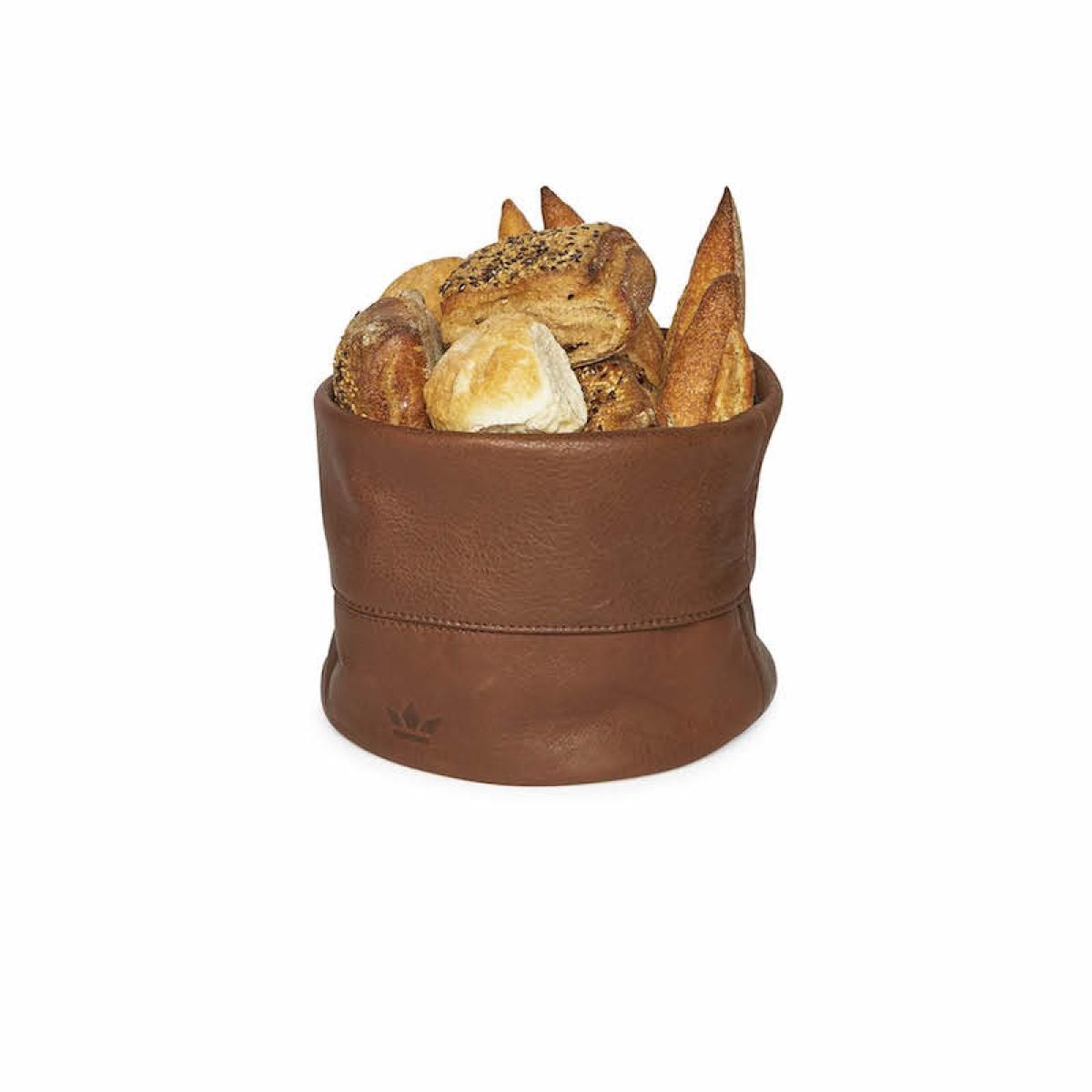 DUTCHDELUXES Brødkurv Ø20cm H15cm, Vintage Cognac