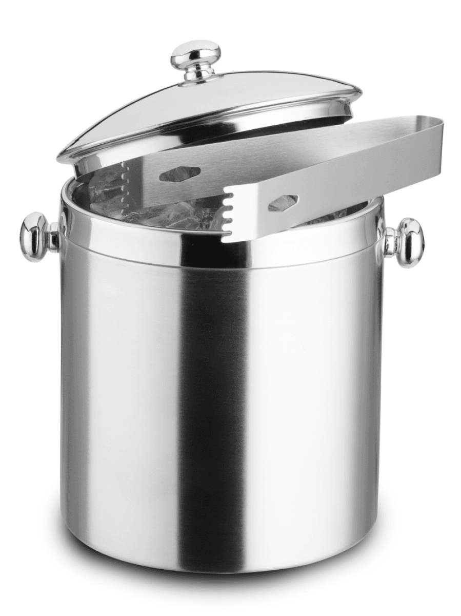 WEIS Isbøtte i stål med isbittang. Dobbeltisolert. M/lokk 1,0 l.