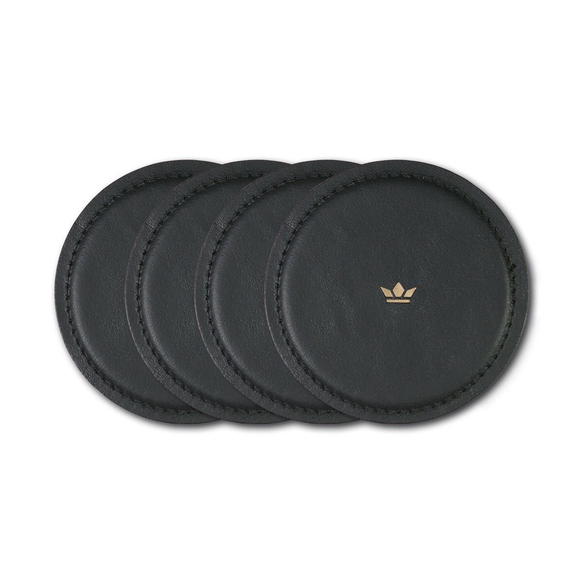 DUTCHDELUXES Drikkebrikke i skinn 4pk | Sort